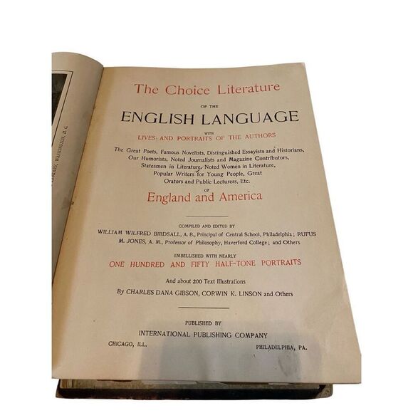 The Choice Literature Of The English Language 1898 Hardcover Book Antique - Picture 5 of 16